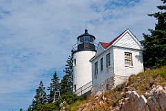 Bass Harbor Lighthouse Built Over Rocky Edge in Acadia Park